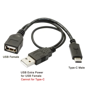 

USB-C to USB 2.0 Cable USB-C Type-C USB3.1 to USB2.0 Female OTG Data Cable with Power for Cell Phone & Tablet & Laptop 10pcs/lot