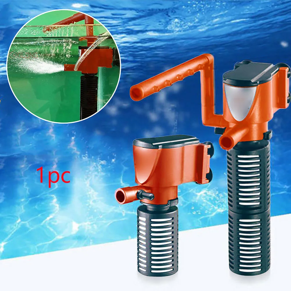 

3 In 1 Silent Aquarium Filter Submersible Oxygen Internal Pump Sponge Water With Rain Spray For Fish Tank Air Increase 3/5W