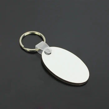

NEW 2000pcs Blank DIY Oval MDF Double White Key Chain Sublimation Wooden Key Rings For Heat Press Transfer Jewlery Photo Gift