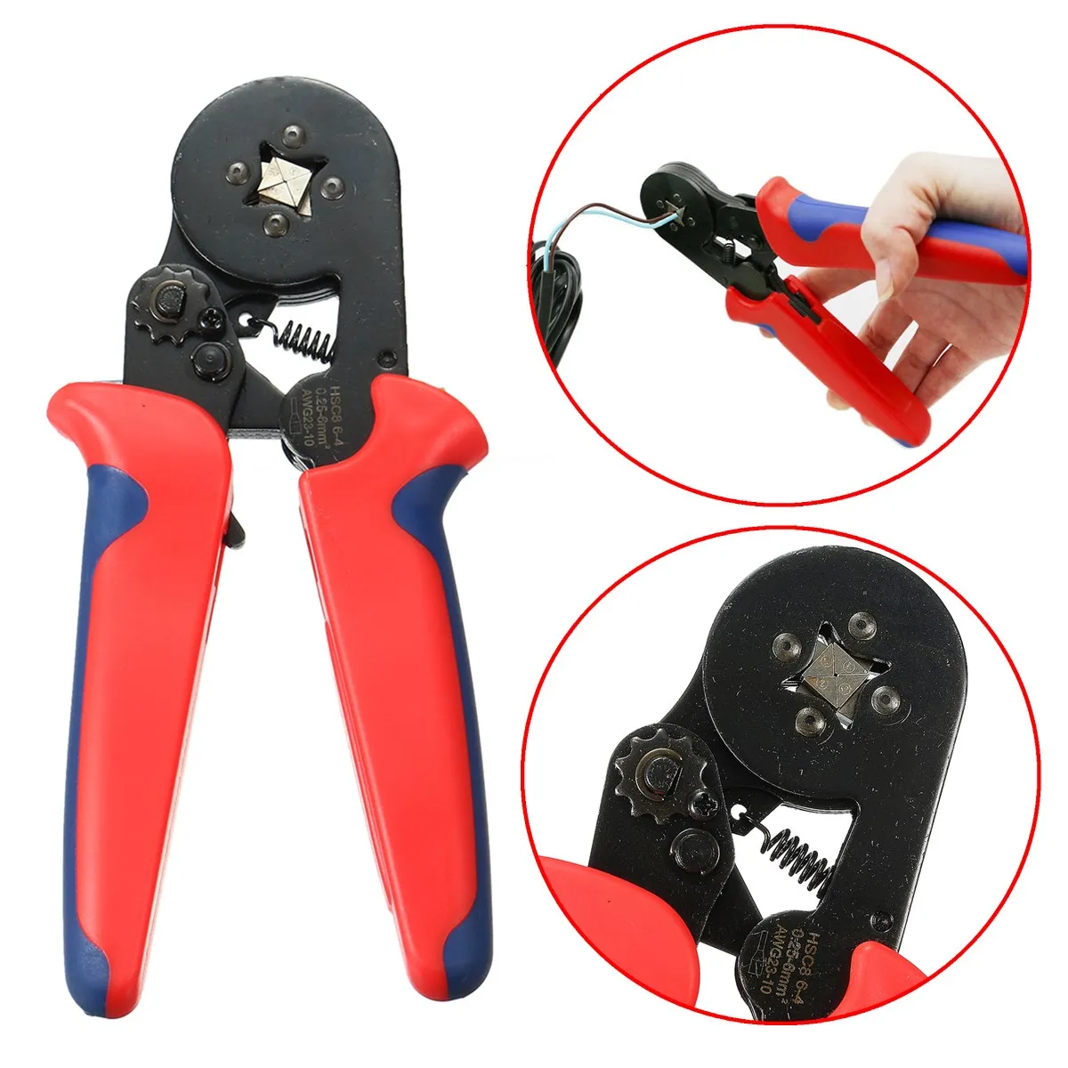 

1PCS Crimper Plier Four Mandrel Ratchet Ferrule Crimper Tool Durable Terminal Crimping Pliers Crimp Wire Connector