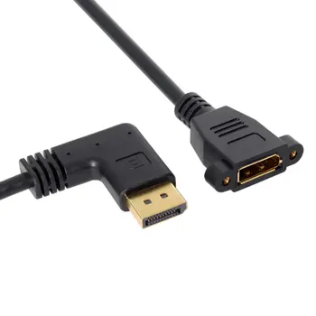 

CY DisplayPort Display Port Male to Female 90 Degree Right Down Angled Extension Cable