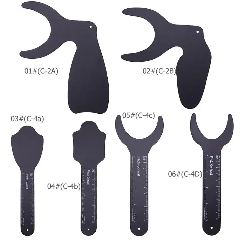 

1pc Dental Orthodontic Black Background Photographic Image Contrast Board Oral Cheek Plate With Scale Dentist Tools