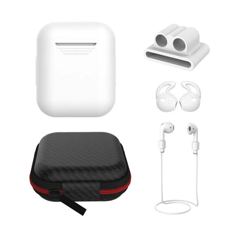 5pcs/set Silicone Wireless Bluetooth Earphones Case For Airpods Apple I10 I12 Tws Earbud Earphone Accessories Protective Cover