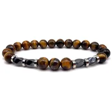 2019 Hợp Thời Trang Mới Vòng Tay Cho Nam 8mm Đá Tự Nhiên có Hình Học hematite Dây Vòng Tay Đơn Giản Cổ Điển Trang Sức Nam quà Tặng(China)