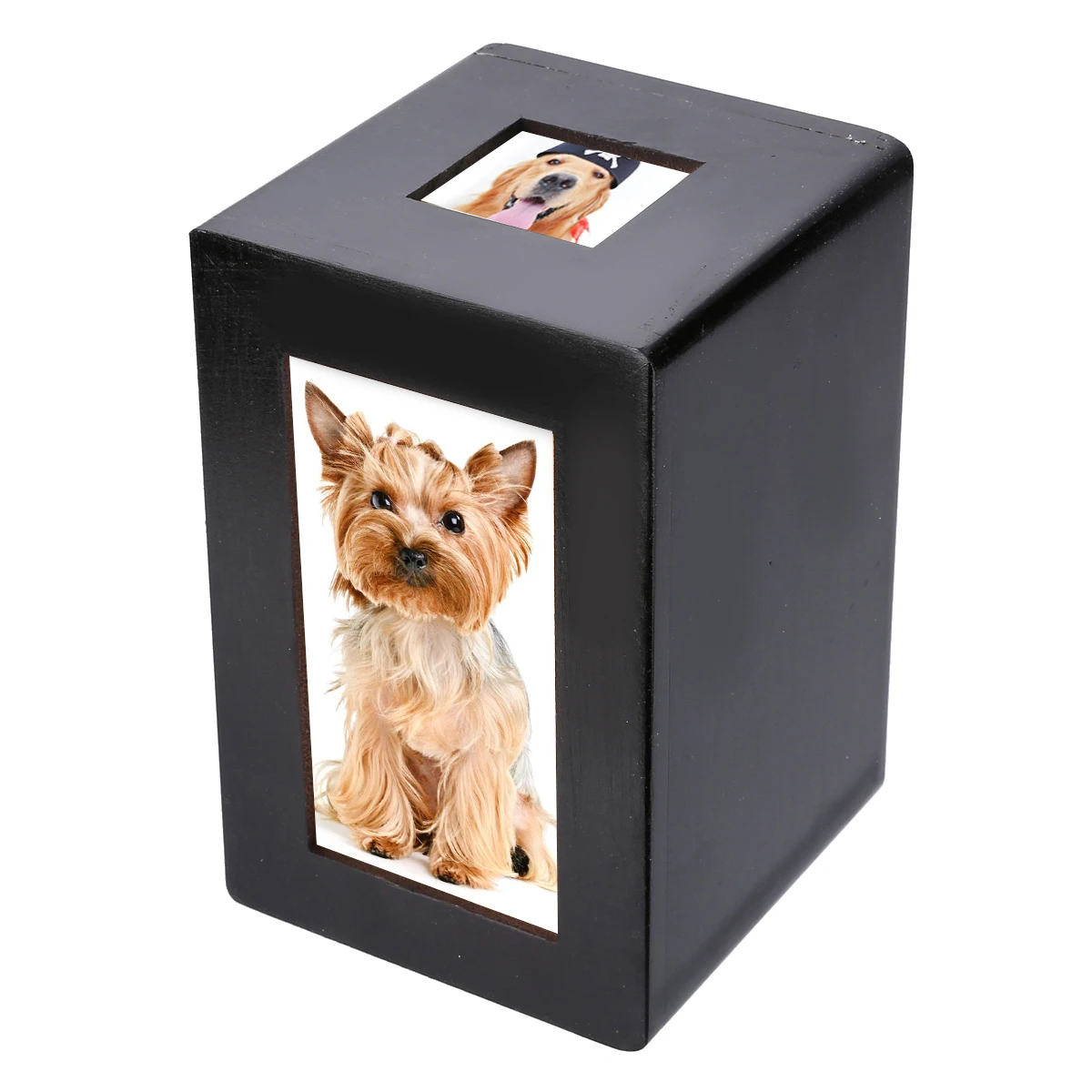 Mayitr Black Wooden Pet Urn Box Dog Cat Cremation Urn ...