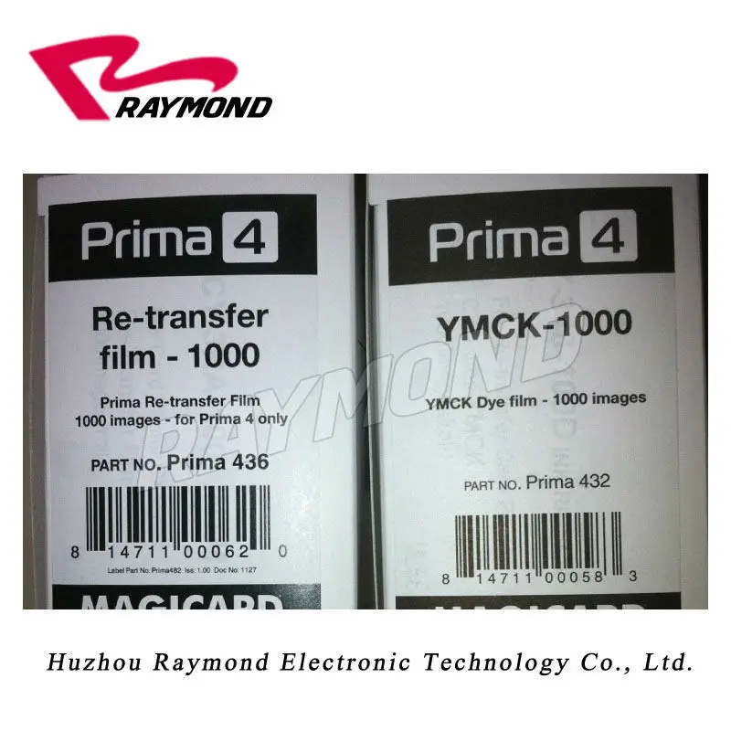 Magicard Prima4 карточного принтера Prima431 комплект 432 YMCK красящая пленка и 436 обратный пленка для переноса изображения-1000 изображения; комплект из двух предметов