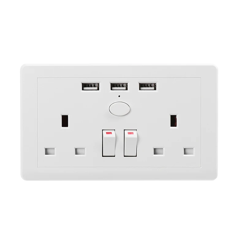 1 комплект 13A Ac 110 ~ 250 В 3 usb порта для зарядки стандарт Великобритании