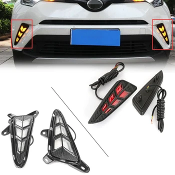 

4Pcs LED Daytime Running Fog Lights+Taillight For Toyota CHR CH-R 2018 DC 12V