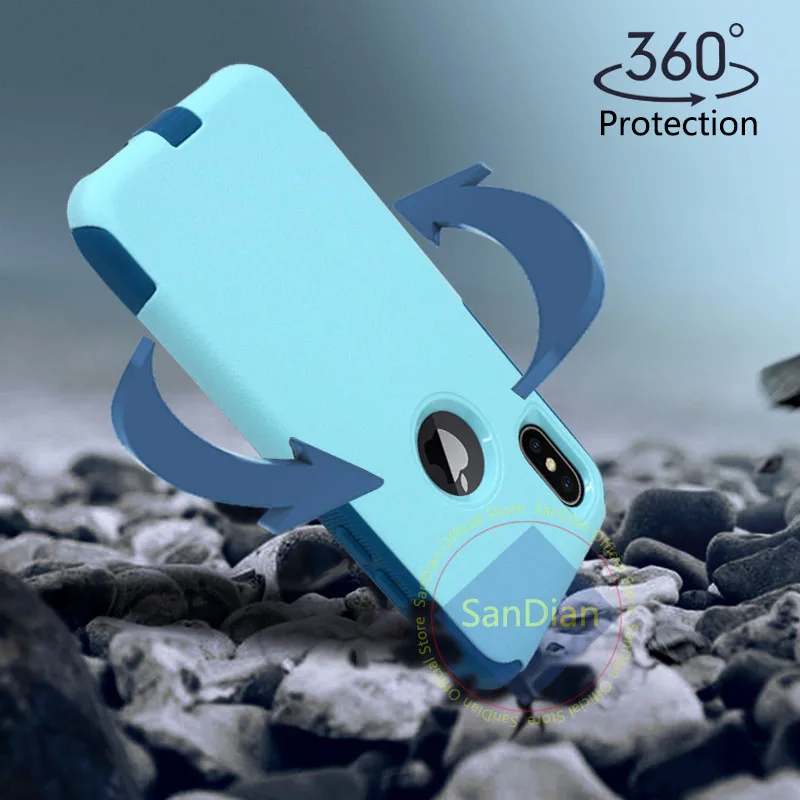 Dual Layer Hybrid Armor Shockproof PC and TPU Combo Protective Cover Case For iPhone 6 7 8 X XR 5 SE PLUS XS MAX Hard Back Shell Dual Layer Hybrid Armor Shockproof PC and TPU Combo Protective Cover Case For iPhone 6 7 8 X XR 5 SE PLUS XS MAX Hard Back Shell
