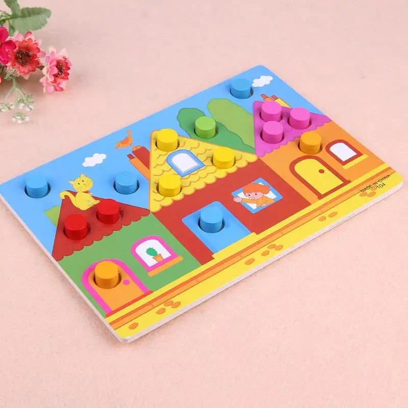 Цветная познавательная доска Монтессори, детские деревянные головоломки, игрушки, цветные игры, настольные деревянные игрушки, детские развивающие игрушки