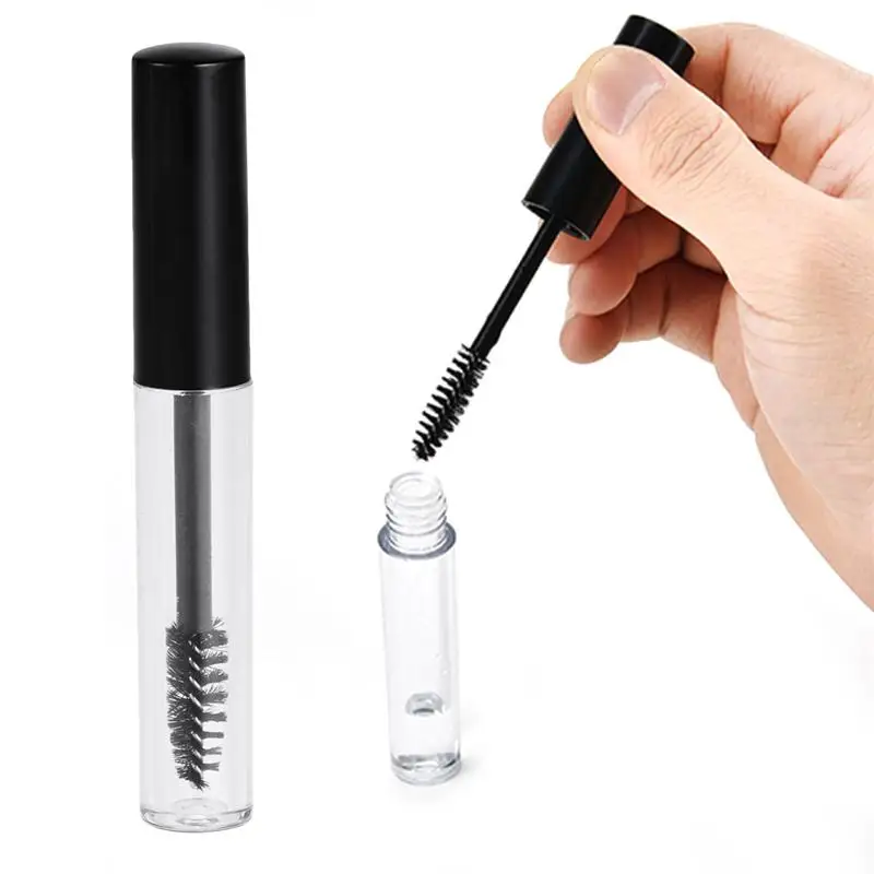 

1.5ML Plastic Clear Empty Mascara Tube Vial Container with Black Cap for Eyelash Growth Mascara