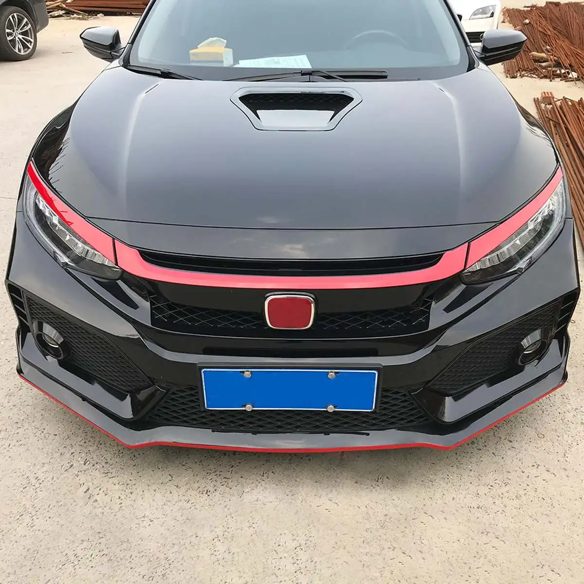 Красный гриль решетка крышка отделка украшения Пастер для Honda Для Civic type-R- PP накладки для интерьера накладка бар