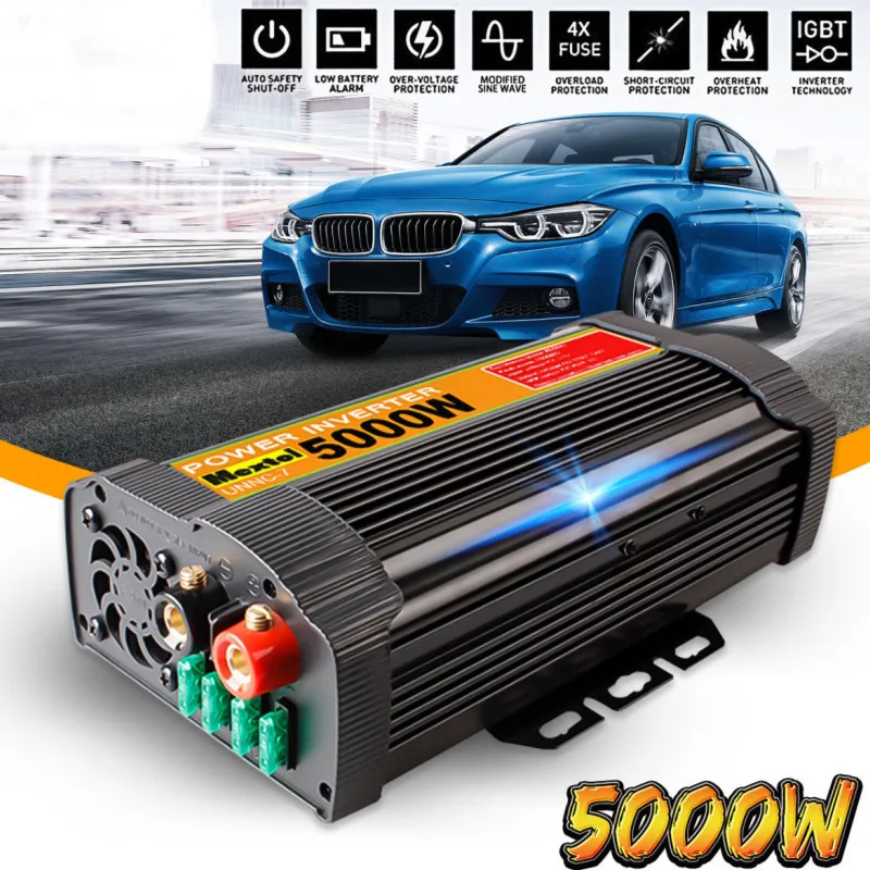 

Portable Dual USB Peaks 10000W DC 12V to AC 110V Car Power Inverter Charger Converter Adapter Modified Sine Wave Transformer
