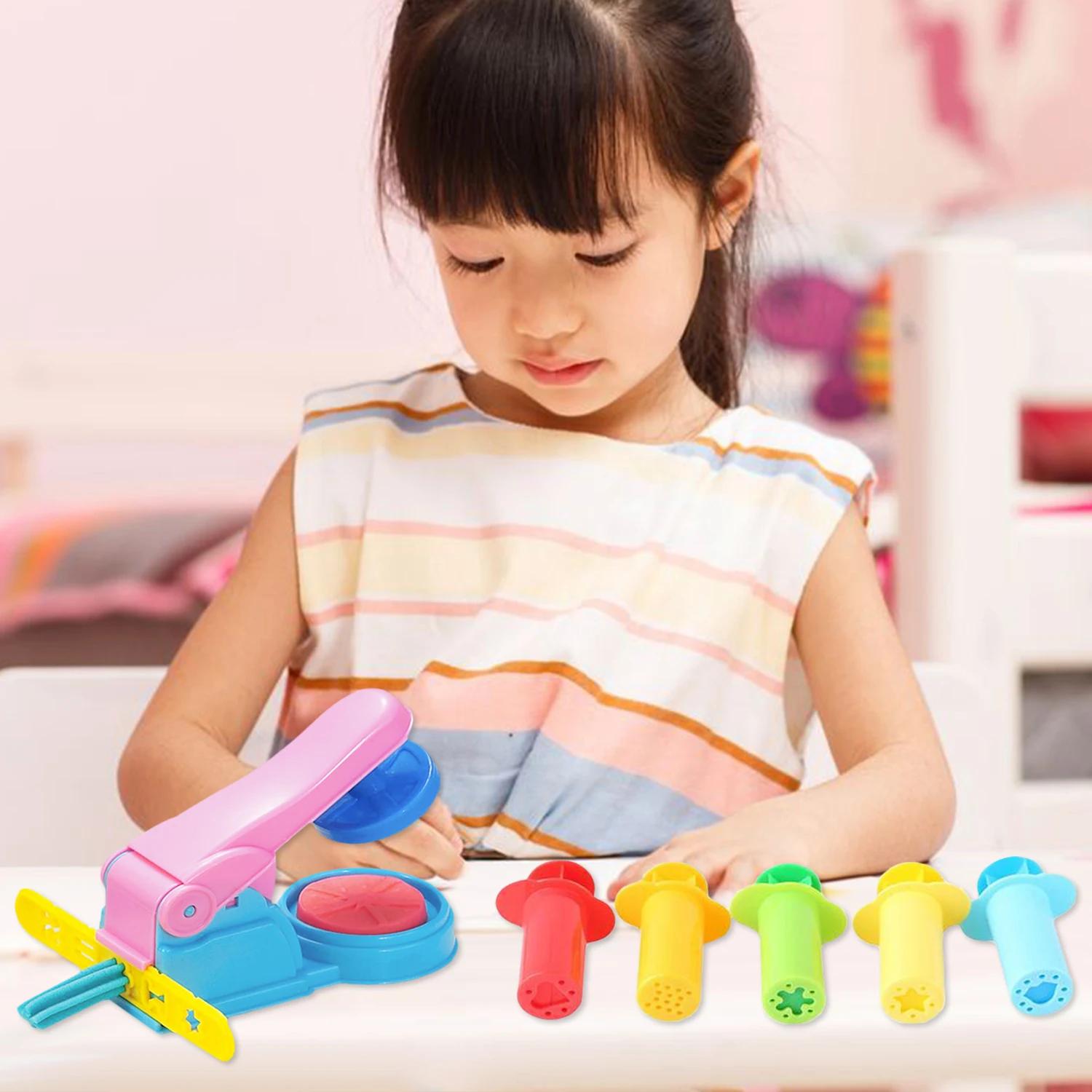 

Kids Durable Plastic DIY Color Clay Dough Plasticine Polymer Molds Playdough Modeling Mould Tools Set Kit Toy Educational Toys