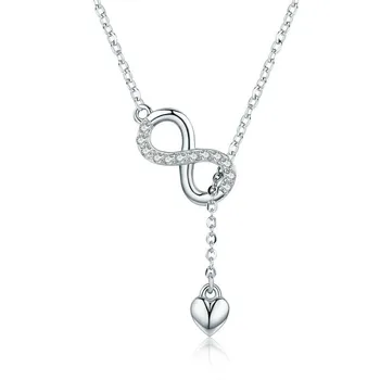 

Hot Sale 100% 925 Sterling Silver Infinity Forever Love Chain Pendant Necklaces for Women Sterling Silver Jewelry SCN223