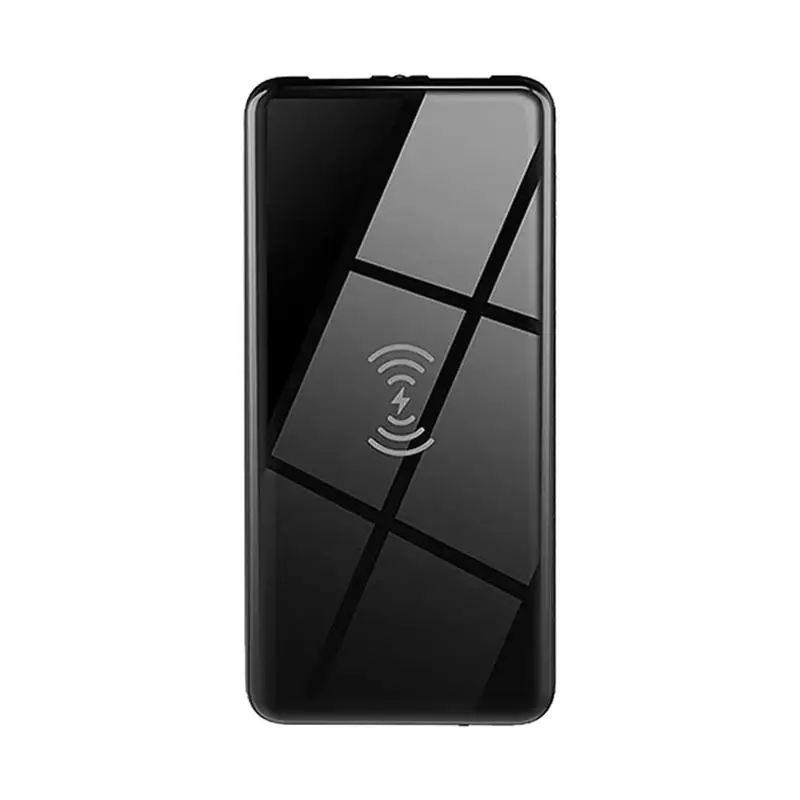 

QC03 Mirror Wireless Charger Large Capacity Digital Display Stand Dual U Output Super Thin Mobile Power Wireless Charging Holder