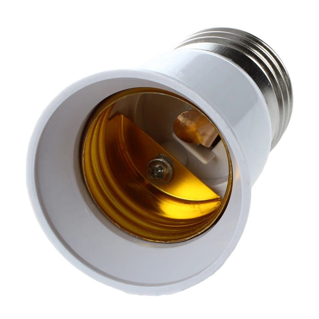 E27 to E27 Bulb Holder Silver Tone White Adapter Extenderin Lamp Holder Converters from Lights
