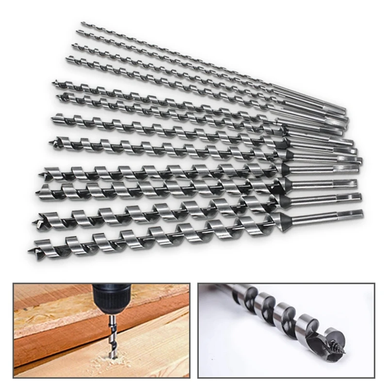 

New 460Mm Long 6-28Mm Drill Bits Wood Carpenter Masonry Hobby Wood Drills Set For Woodworking