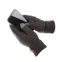 Зимние теплые перчатки для катания на лыжах на открытом воздухе, вязаные перчатки с сенсорным экраном, перчатки с полными пальцами, перчатки для сноуборда, утепленные перчатки Guantes