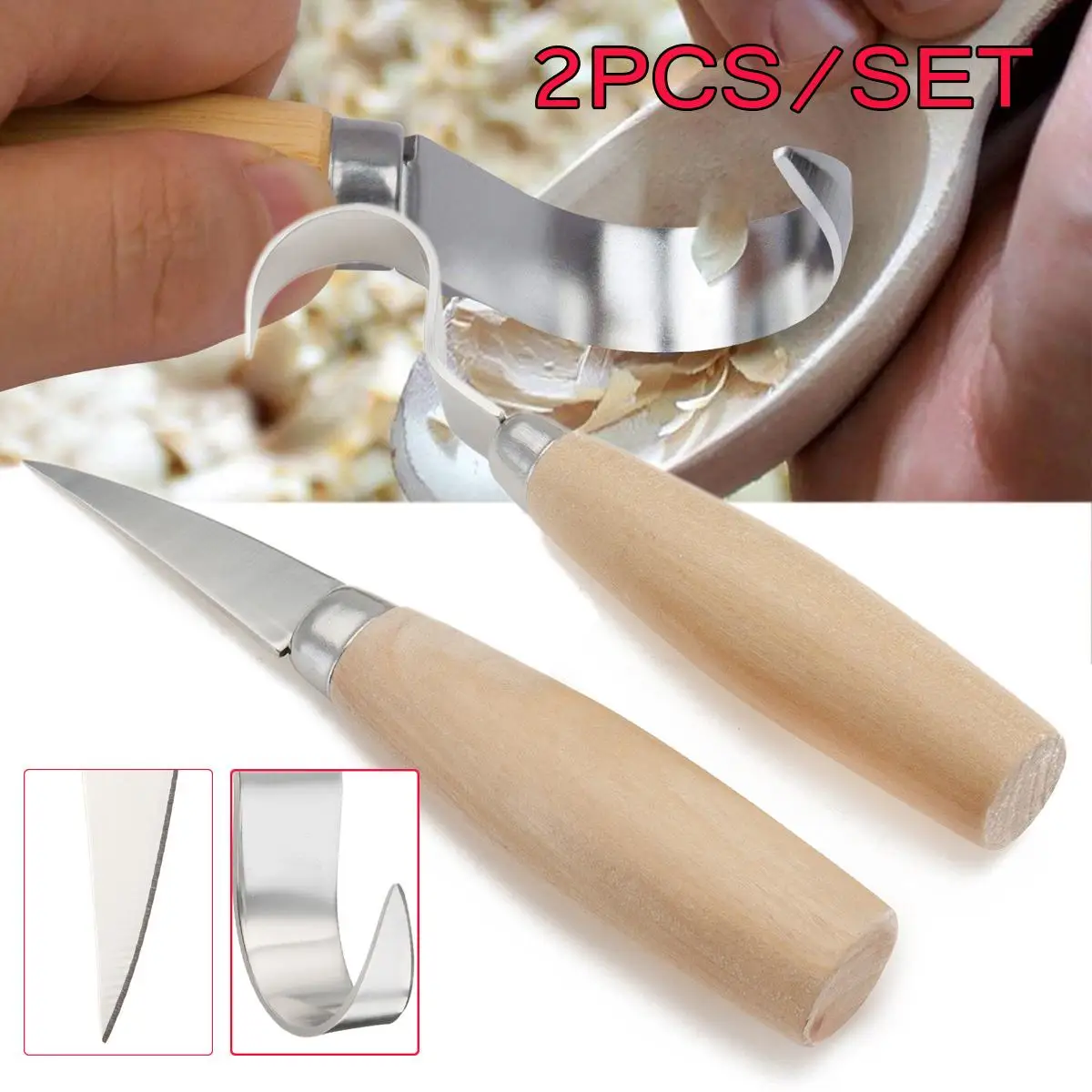 

2Pcs/Lot Woodcut Cutter Knife Set Hand Wood Carving Chisels for Woodworking DIY Tools Wood Craft Chisel