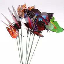 20 шт./упак. 3D Красочные палочки с бабочкой дома лужайка, горшок для растений, растительный орнамент DIY газон декоративное мастерство, suzani