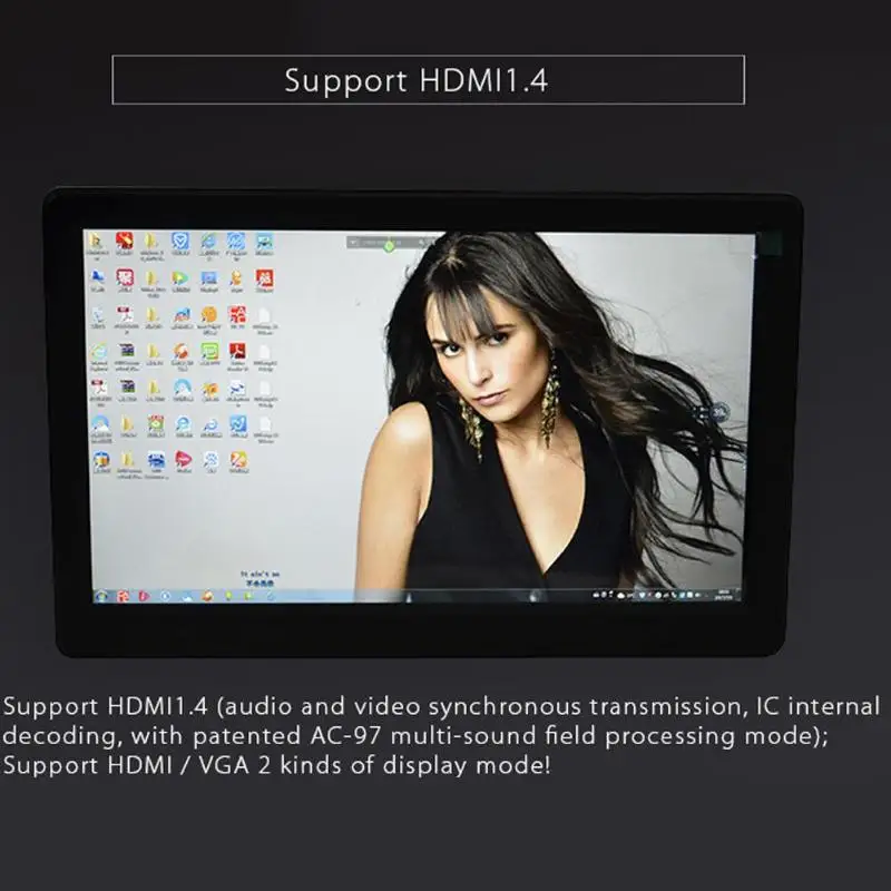 

0in FHD 1080P Monitor 1920x1080 IPS Screen LCD Monitors with Case for Raspberry Pi PS3/4 for WiiU Xbox360 Support HDMI VGA
