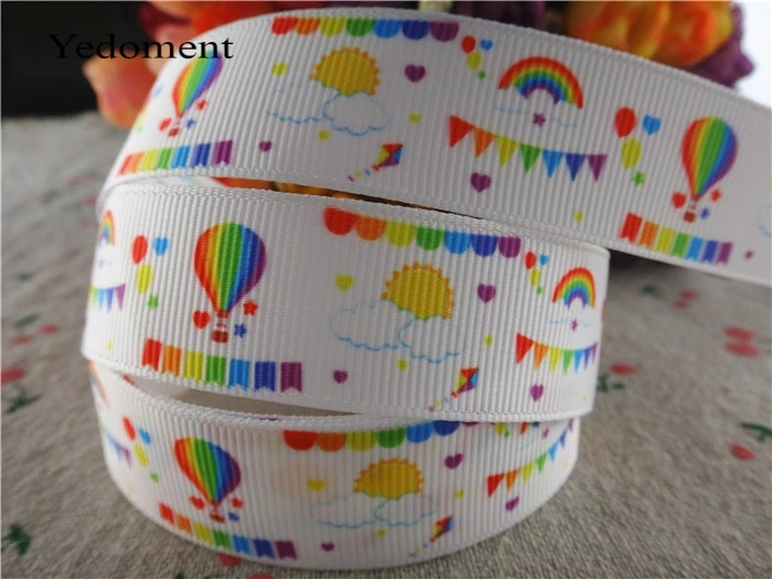 Grosgrain Happy Birthday with Balloons Ribbon 7//8/" 22mm