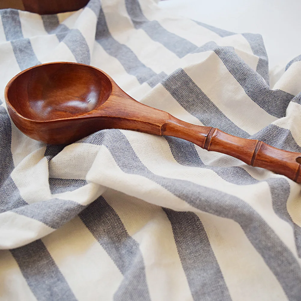 Креативная деревянная ложка для супа с большим горлом, ковш с нескользящей ручкой, кухонный инструмент, кухонная утварь