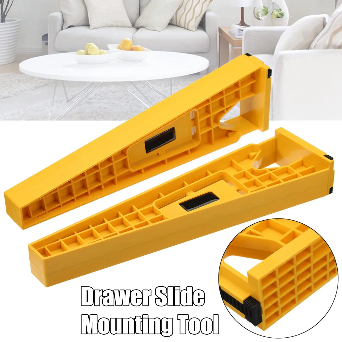

2Pcs Drawer Slide Jig Mounting Bracket Box Cabinet Hardware Install Guide Tool for Woodworking Tools
