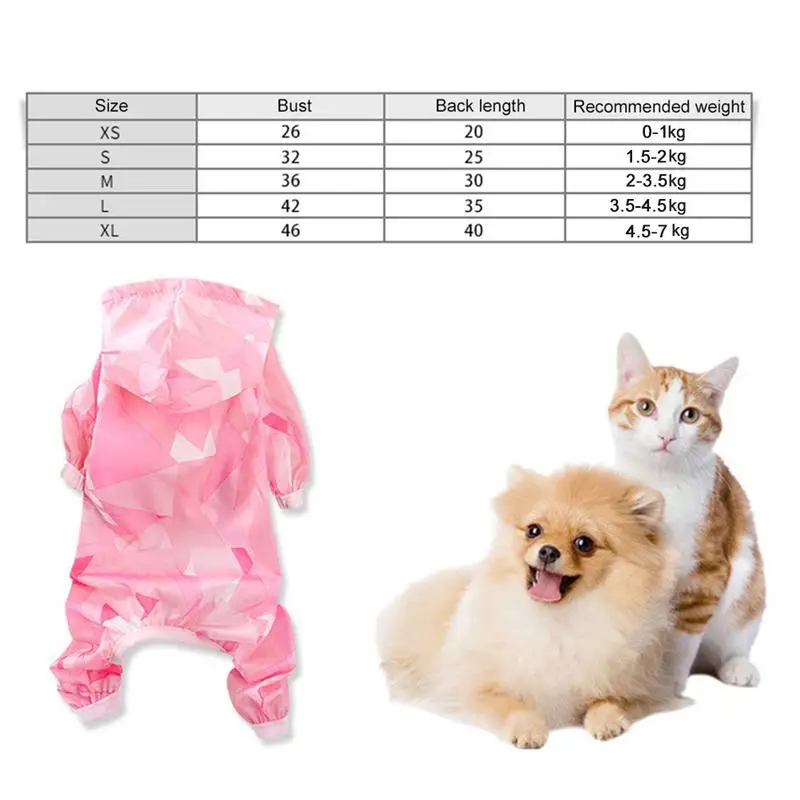 

Summer New Pet Thin Four-legged Raincoat Teddy Dog Nylon Jumpsuit Pomeranian Dress Puppies Pet Costumes Comfortable Breathable