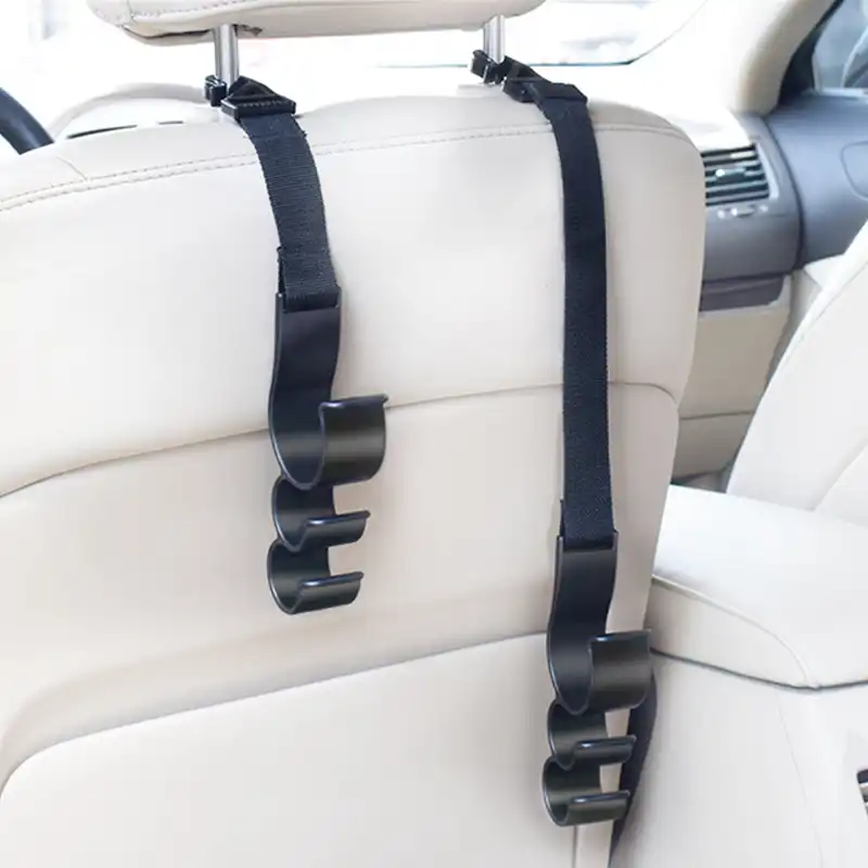 Headrest Hooks Universal Multi-Function Plastic Double Umbrella Hook Umbrella Hanger Mount Holder Compatible with RV SUV MPV Car Accessories Organizer Color : Ordinary