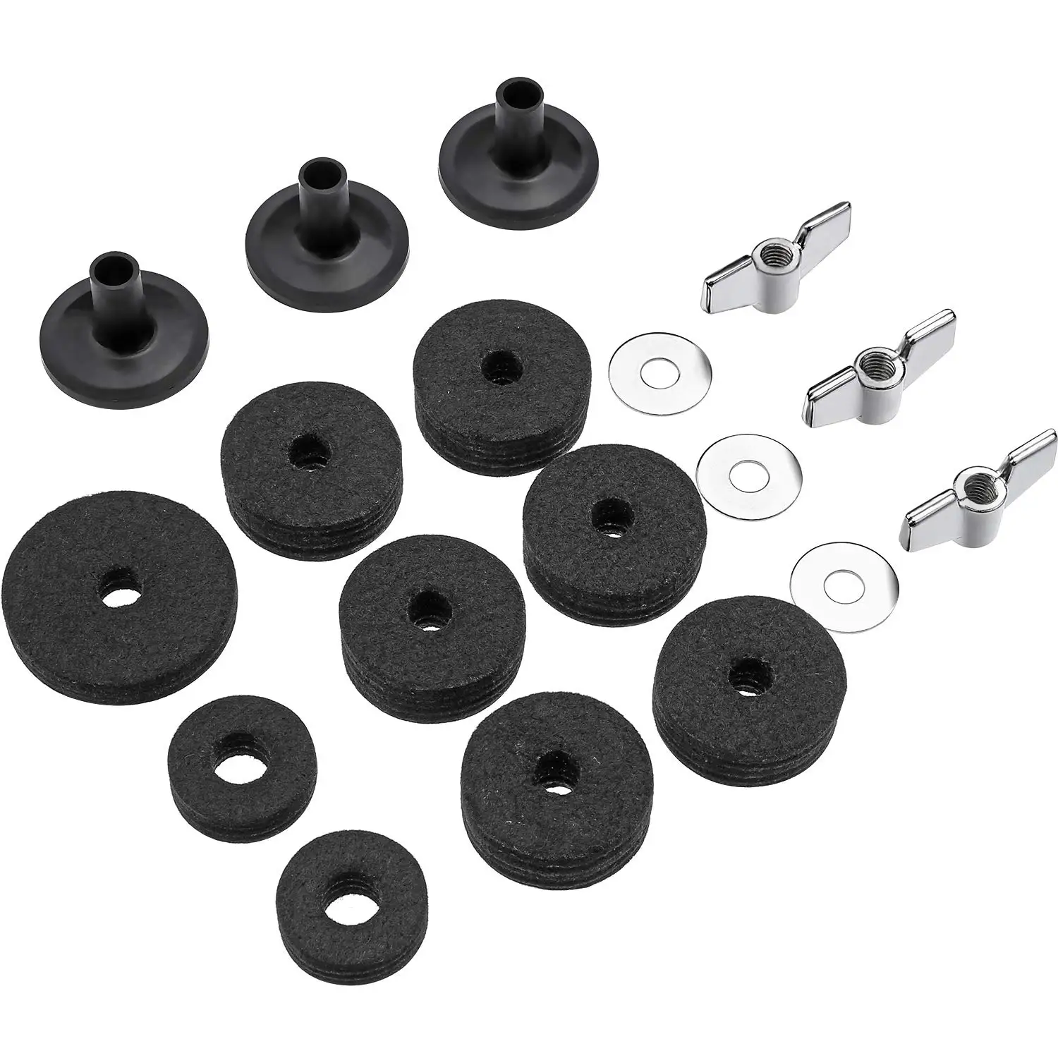 18 Pieces Cymbal Replacement Accessories Cymbal Felts Hi Hat Clutch