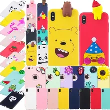 

3D Cute Animal Plain Soft Phone Case For IPhone XS Max Bear Duck Unicorn Pig Banana Back Cover Capa For IPhone XR X Fundas Coque