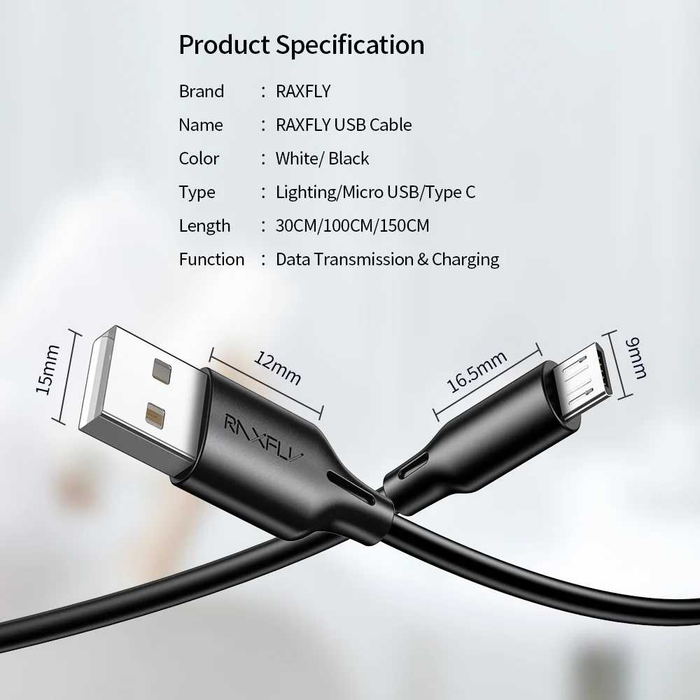 RAXFLY Micro USB кабель для Xiaomi Redmi Note 5 Pro Быстрый кабель синхронизации данных и зарядки для samsung huawei Android телефонный кабель Microusb