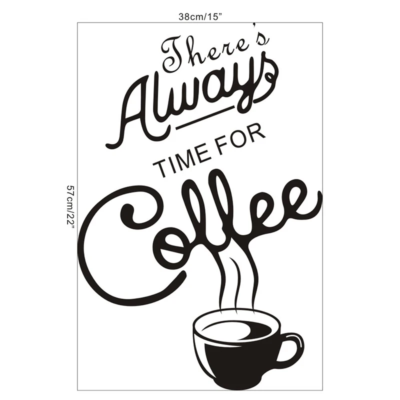 Single-piece Package Thereis Always Time For Coffee English Coffee Cup Cafe Kitchen Wall Sticker Home Decoration Accessories Single-piece Package Thereis Always Time For Coffee English Coffee Cup Cafe Kitchen Wall Sticker Home Decoration Accessories