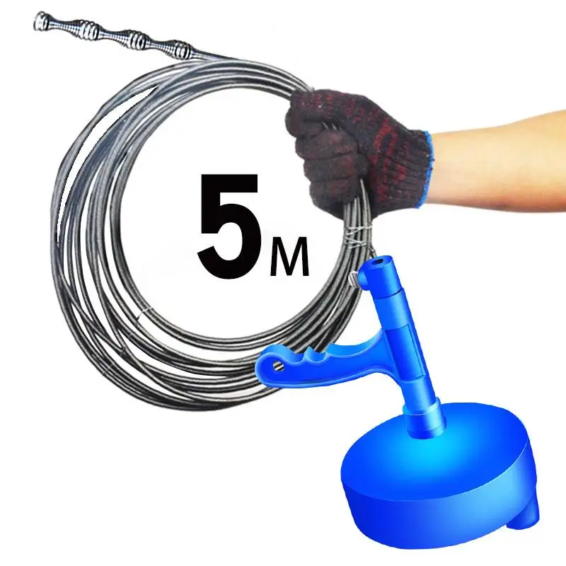 

1PC Kitchen Toilet Sewer Blockage Hand Tool Pipe Dredger 5 meters Drains Dredge Pipes Sewer Sink Cleaning Clogs