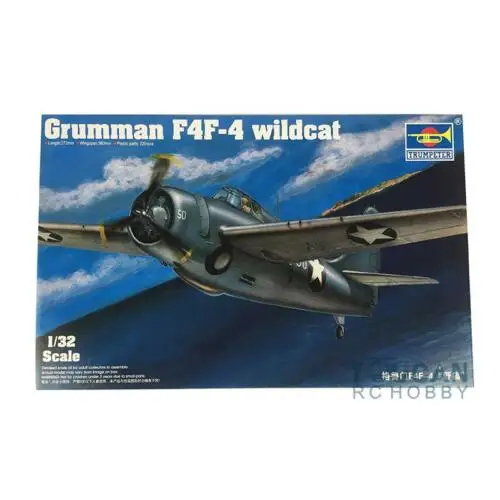 

Trumpeter 1/32 Grumman F4F-4 Wildcat Fighter Airplane Aircraft Model Kits 02223 TH05361-SMT2