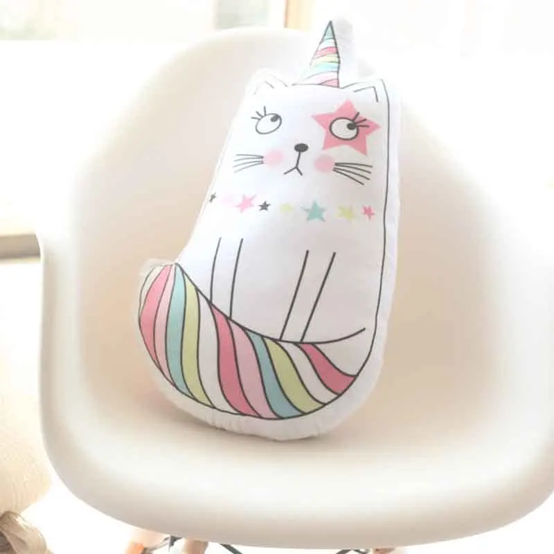 Мягкая плюшевая подушка Kawaii в виде единорога мягкая кошки животных для маленьких
