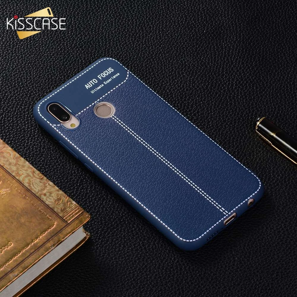 KISSCASE чехол для телефона Huawei Honor 10 9 Lite 8X 7X 7C 6X V9 V10 личи кожаный на заднюю панель