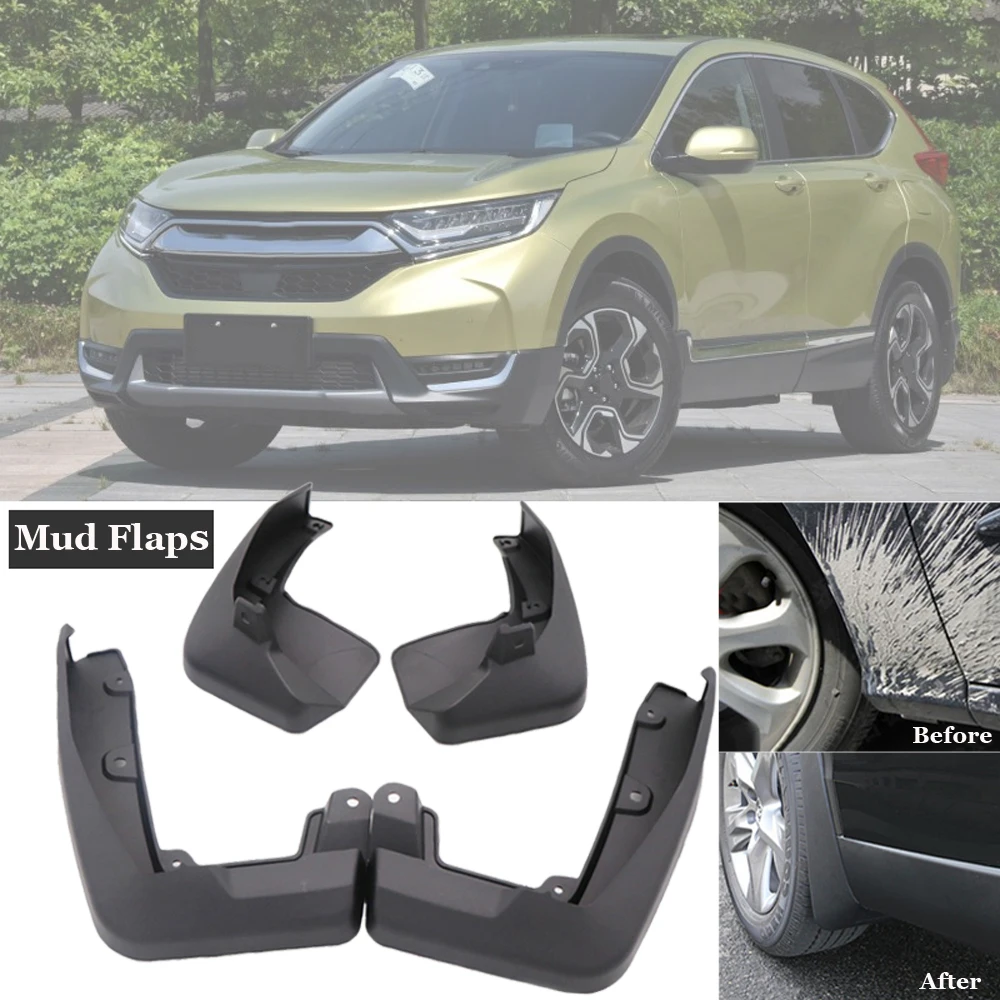 

4Pcs Splash Guards Mudguards Mud Flaps For Honda CR-V CRV 2017 2018 Universal Black Auto Car Front Rear Wheel Protector