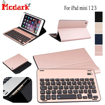 

Luxury Tablet Case For iPad mini 1 2 3 Cover Funda Detachable Aluminum alloyBluetooth Keyboard Leather Stand For iPad mini 1 2 3