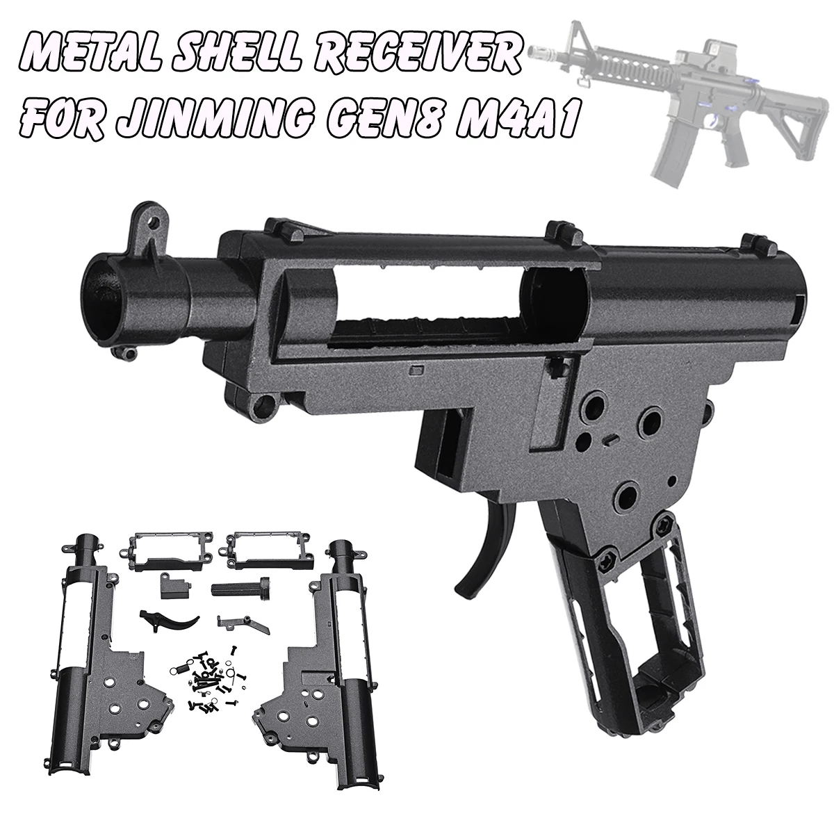

DIY Chirldren Assembly Toy Gearbox Shell Receiver for JinMing Gen8 M4A1 Gel Ball Toy Assembly Toy