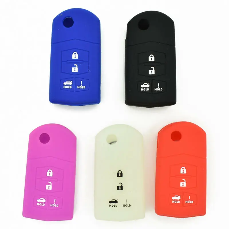 

Silicone Key Cover 4 Button Case Protective Holder Shell Fit For Mazda 3 5 6 CX-7 CX-9 RX-8