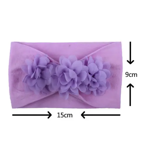 Citgeett Solid Soft Baby Girl Kid Toddler Bow Hairband Headband Turban Big Flower Head-Wrap