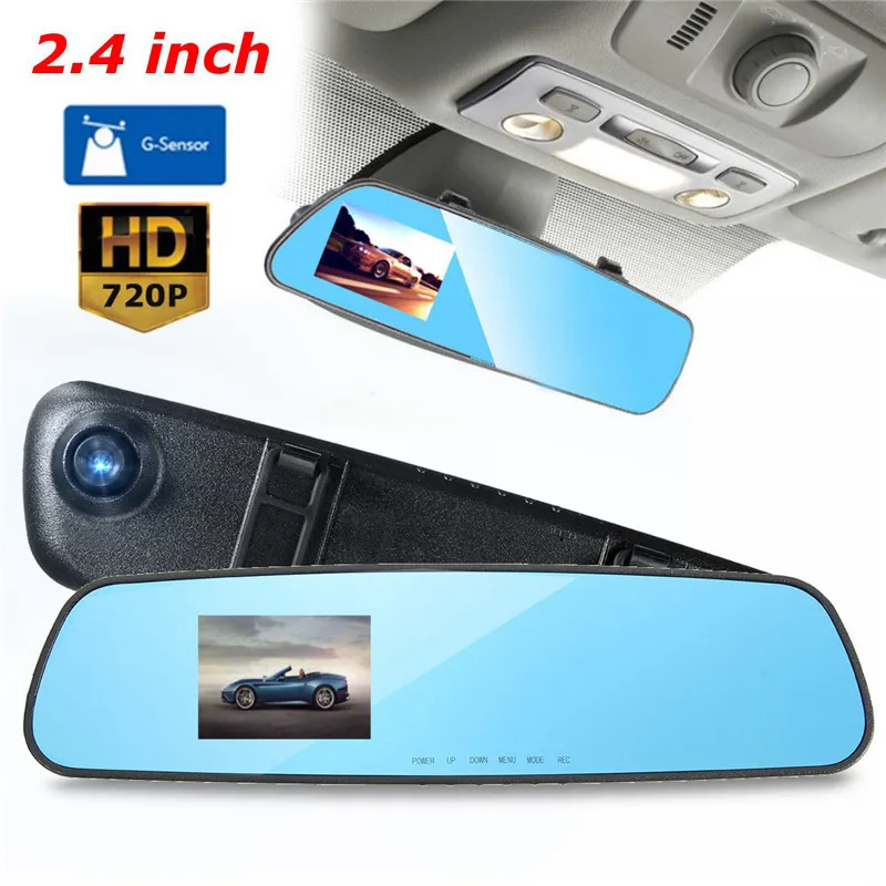

Kroak 2.4'' Car Rear View Mirror DVR Dashcam Video Registrator Recorder G-sensor Motion Detection Dash Cam Night Vision