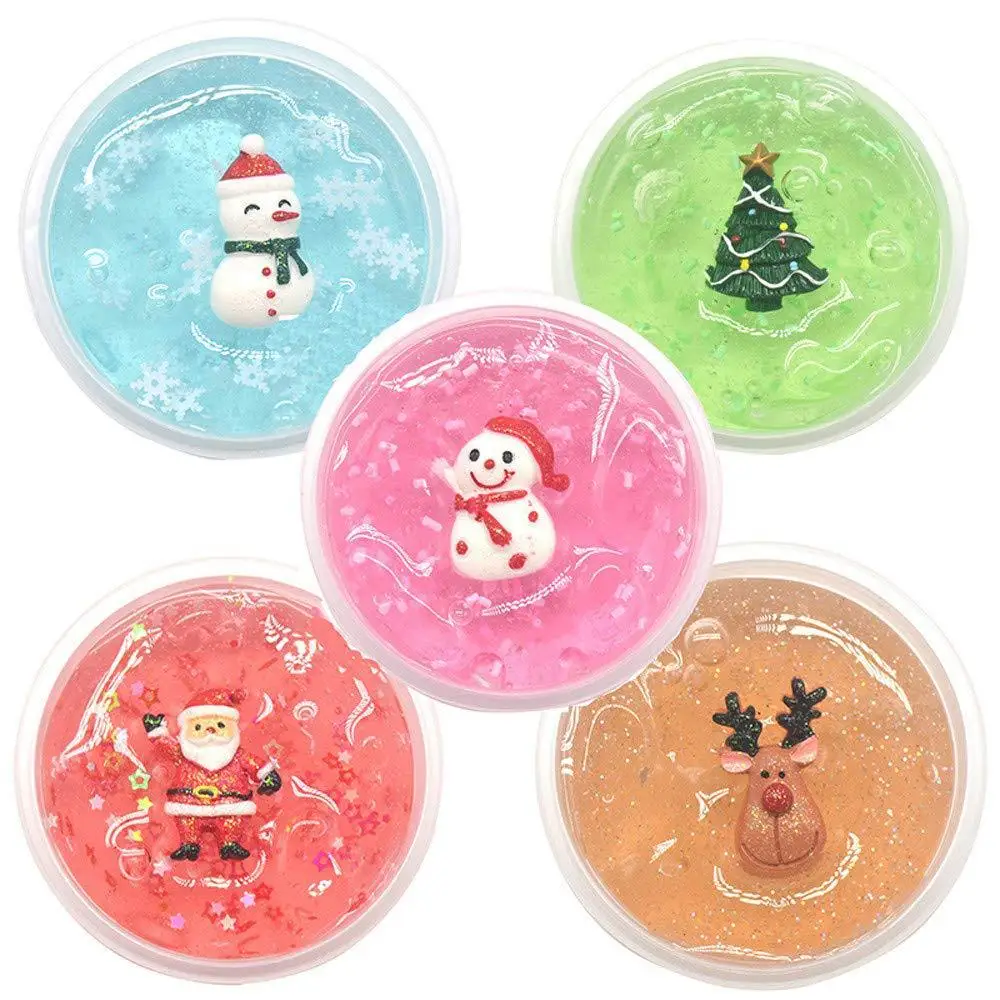 DIY Clear Christmas Crystal Mud Kiibru Slime Fluffy Color Cloud Glue Gradient Magic Sand Antistress Putty Foam Soft Clay Toy 60g DIY Clear Christmas Crystal Mud Kiibru Slime Fluffy Color Cloud Glue Gradient Magic Sand Antistress Putty Foam Soft Clay Toy 60g