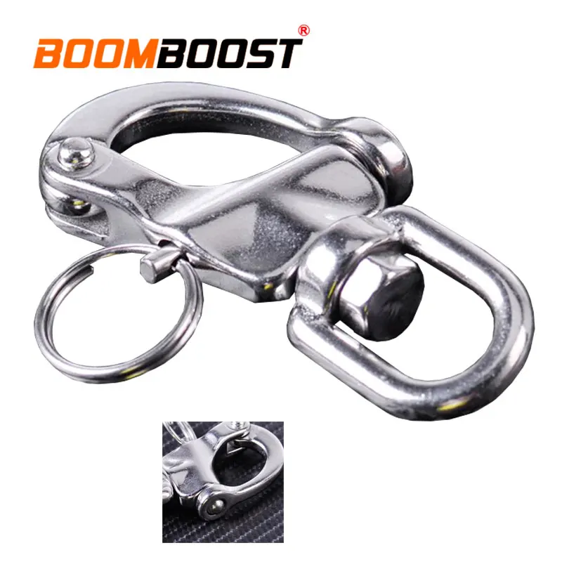 

Marine Heavy Duty Snap Shackle D Ring Swivel Bail 316 Stainless Steel Silver Surface Polished Boat Yacht Sailing Hardware