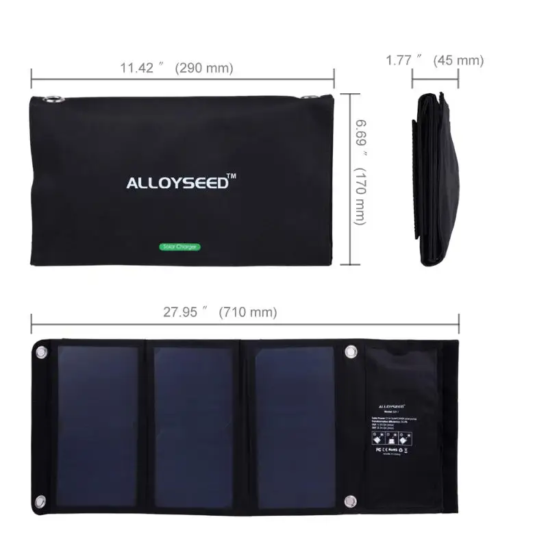 SunPower 21 Вт двойной USB выходной порт солнечное зарядное устройство 5 в 2 а