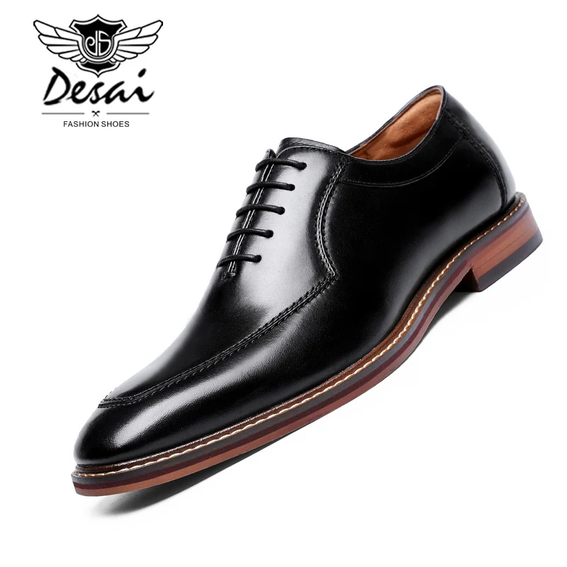 So Size Leather Indiana Mens Smart Mens Shoes Lace-ups Brogues Formal Shoes In Black for Men 