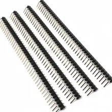 10 шт./партия, штыревой разъем 2,54 мм, угловой штыревой разъем, Однорядный штыревой разъем 2,54, позолоченный, 40 штыревой